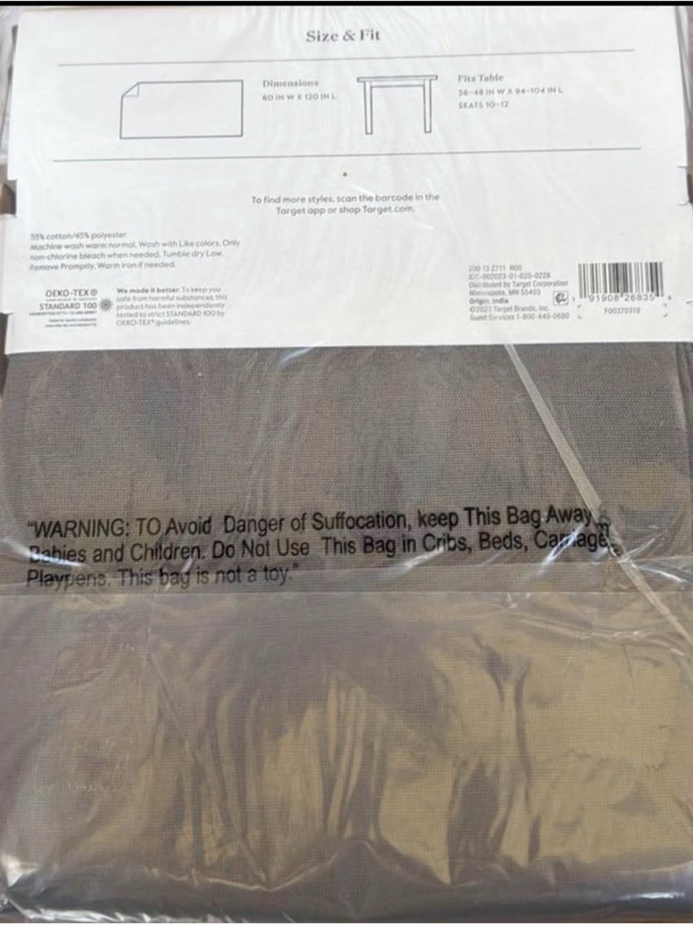 Threshold Rectangular Tablecloth 60” x 120” NEW - Picture 2 of 2